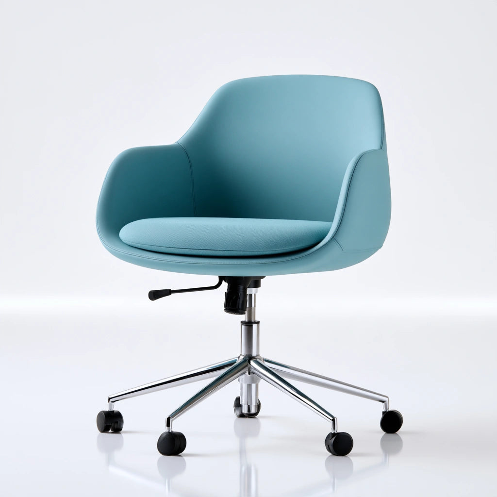 Ergonomiczny fotel biurowy, o nowoczesnej formie, kolor: niebieski